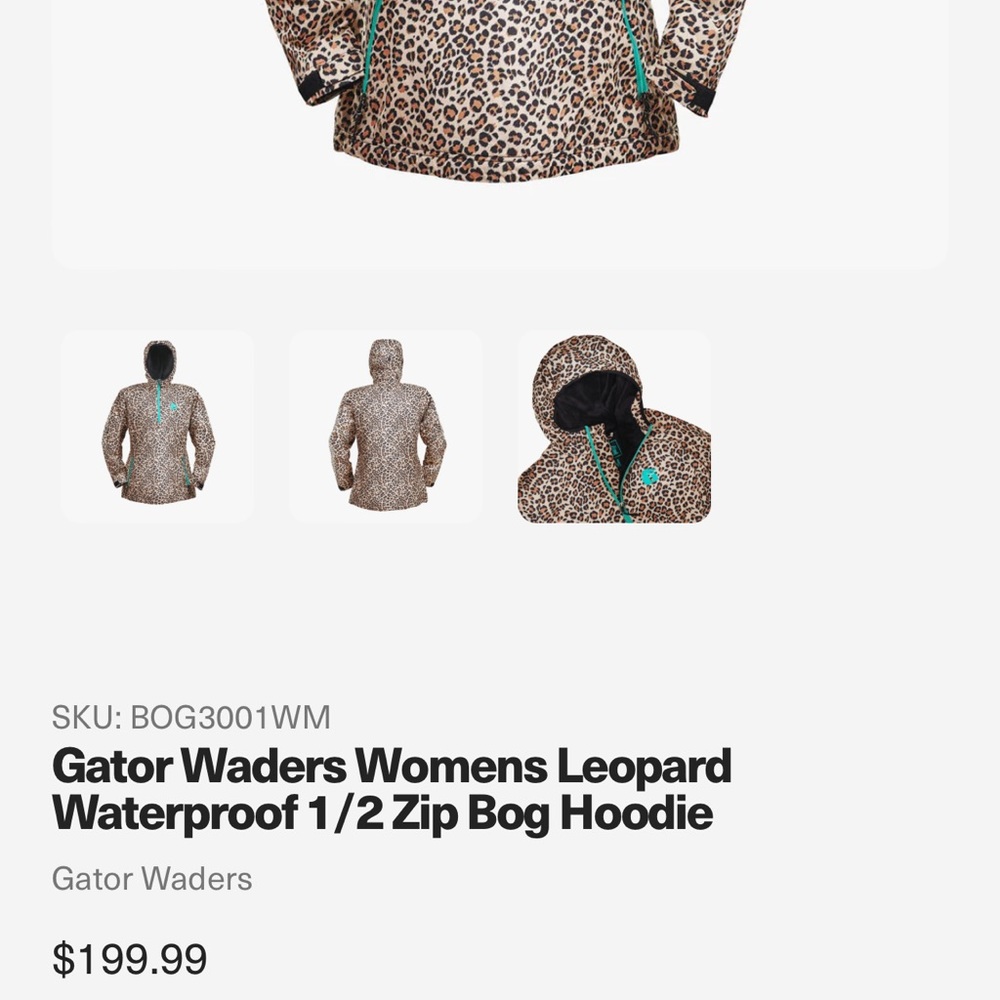 Womans gator leopard waterproof jacket, size small, BRAND NEW!! $130 OBO